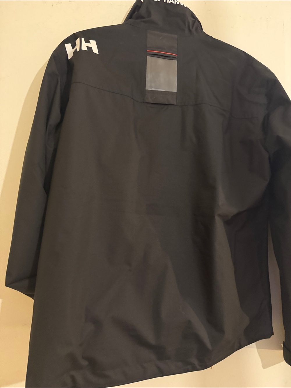 Helly Hansen Black Rain Jacket with Red Zipper Pulls - Picture 5 of 8